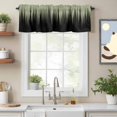 thumbnail image 2 of Black Green Ombre Valance Curtain Abstract Modern Lines Gradient Window Valances Rod Pocket Short Curtains Window Treatments for Kitchen Bedroom Bathroom Laundry 42" x 18", 2 of 9