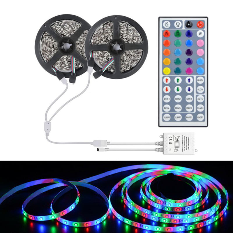 Waterproof 1-10M LED Strip Light RGB 3528 SMD Light Tape Full Kit Indoor Outdoor 