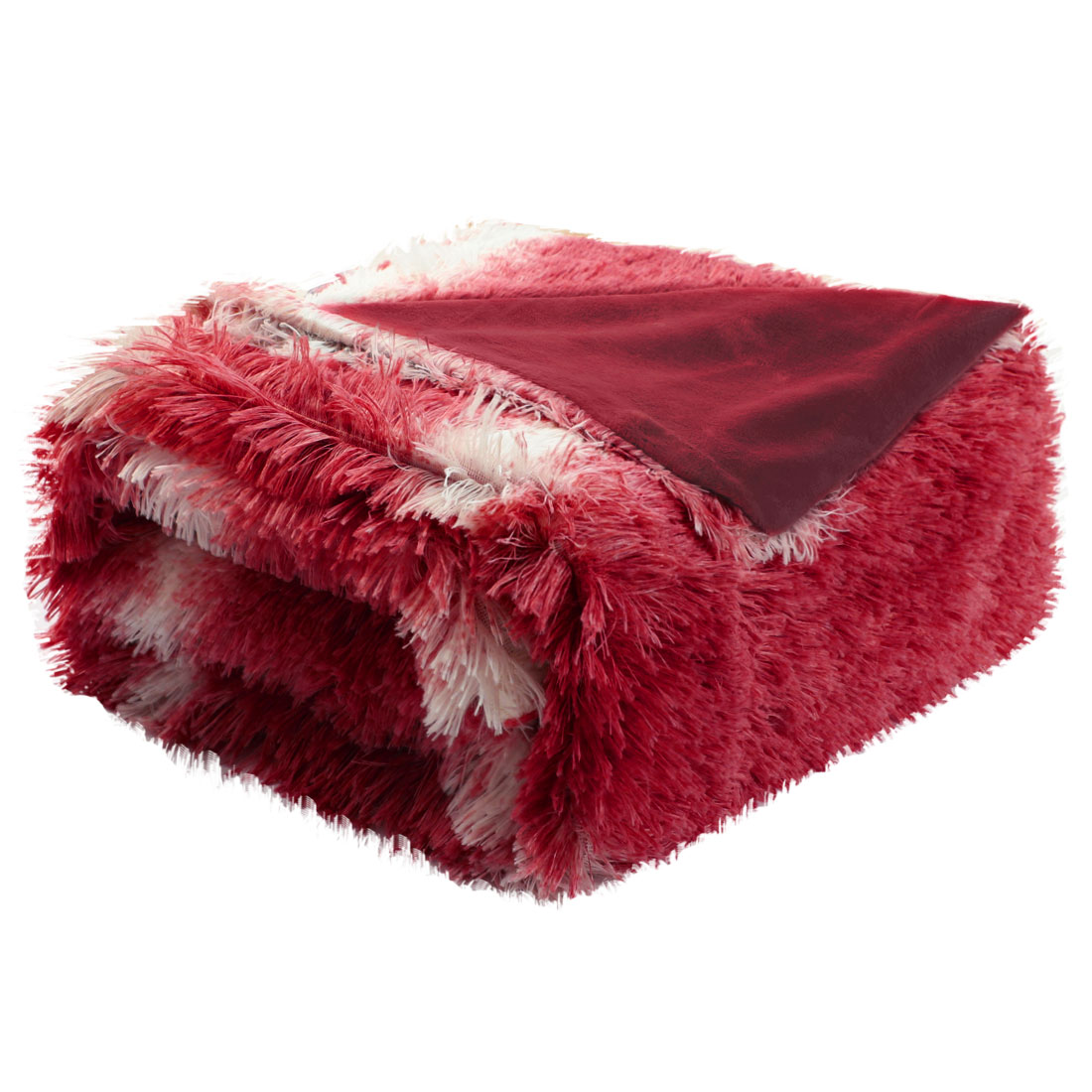 Faux Fur Blanket Twin Size Soft,Warm,Fuzzy,Lightweight Burgundy