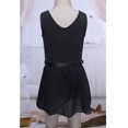 thumbnail image 6 of iEFiEL Girls Adjustable Shoulder Ballet Dance Gymnastics Leotard with Chiffon Wrap Skirt Black-A XXL, 6 of 7