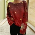 thumbnail image 6 of Women's Fashion Long Sleeve Christmas Snowman Snowflake Print Jacket Cardigan for Fall and Winter, Cozy and Festive, Ideal as Christmas Sweaters for Women and Christmas Gifts,Wine,Size M, 6 of 6