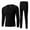 Black, variant on Big & Tall Winter Long Johns 2 Piece Sets Lightweight Fleece Lined Thermal Underwear Baselayers Tops Bottoms Red, XXL