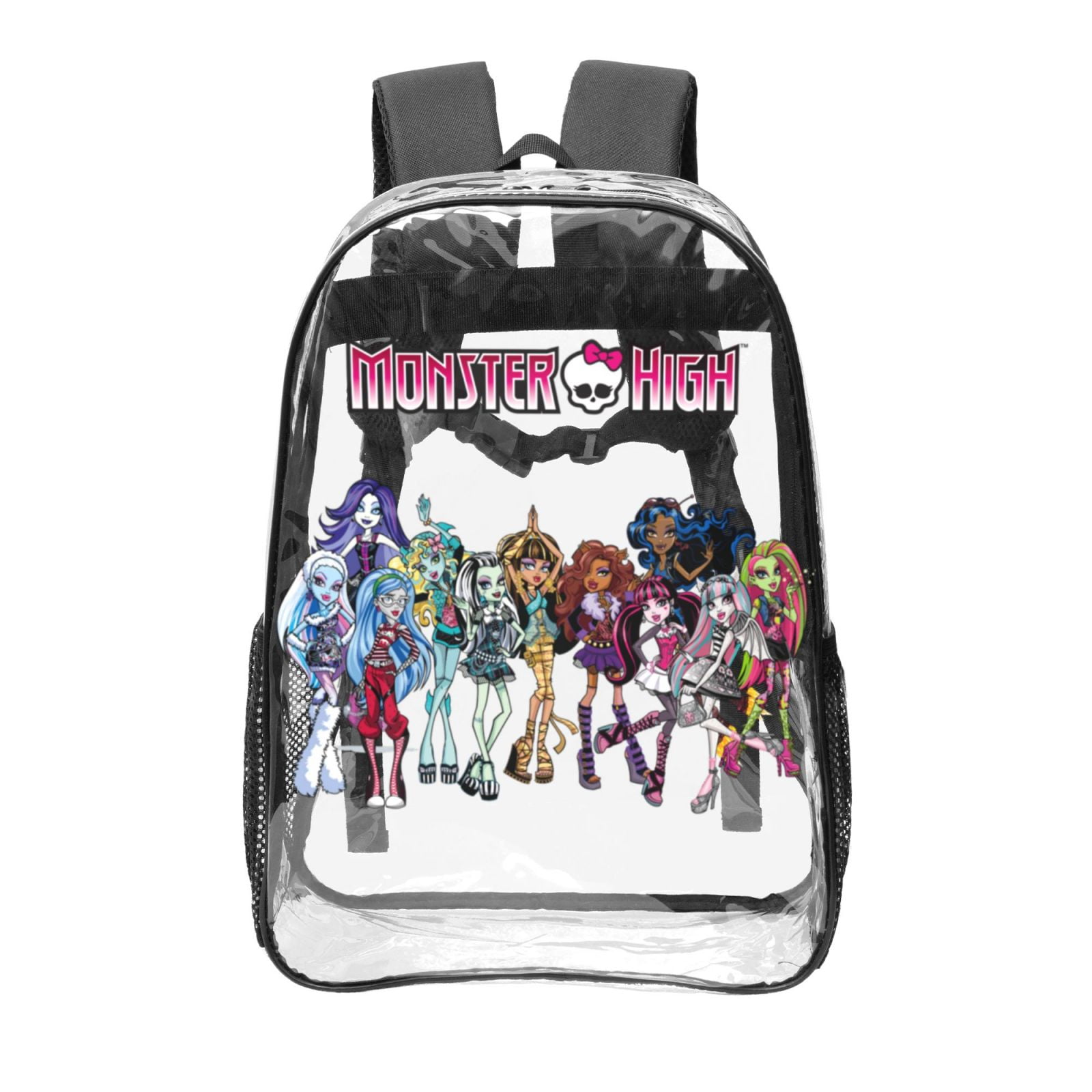 MGgear Transparent PVC School Backpack with Orange Trim, Clear