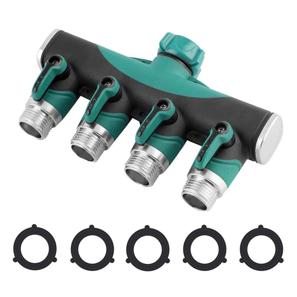 4 Way Garden Hose Diverter, Heavy Duty, Water Manifold, Water Diverter