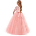 thumbnail image 4 of GYRATEDREAM Girls Dress Long Bridesmaid Wedding Tulle Dresses Sequin Lace Wedding Party Flower Dress Kids Tulle Prom Ball Gowns,Size 7-8 Years, 4 of 5