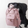 thumbnail image 4 of Sunveno Easy Open Diaper Bag Backpack with Insulated Pockets, Stroller Straps and Changing Pad, Pink, 4 of 9