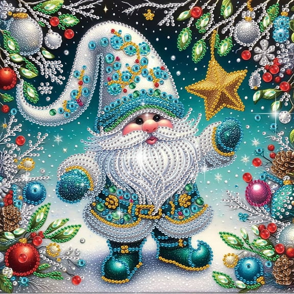 5D DIY Diamond Painting Kit Christmas Gnome Special Diamond Shapes Handmade Artwork Suitable for Beginners and Adults For Home Wall Decor and Holiday Gifts