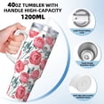 thumbnail image 3 of Pofeuu Rose Flowers Print 40oz Ice Bully With Handle And Straw Stainless Steel Vacuum Insulated Cup And 2 In 1 Straw Lid, 3 of 8