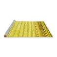 thumbnail image 2 of Ahgly Company Machine Washable Indoor Round Abstract Yellow Contemporary Area Rugs, 6' Round, 2 of 4