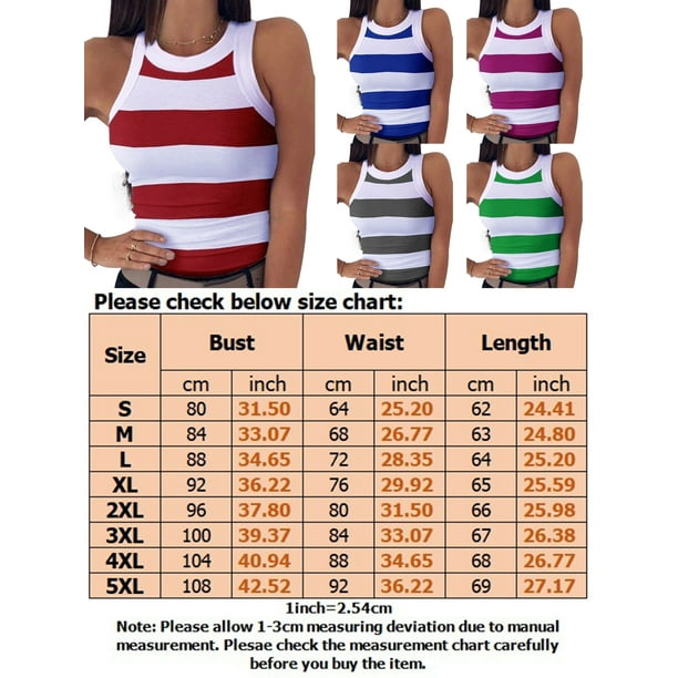 Avamo Women Summer Top Sleeveless Tank Tops Striped T Shirts Casual  Pullover Sports Blouse Blue 2XL 