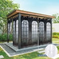 thumbnail image 6 of Outdoor Curtains for Patio Waterproof, Window Forest Outdoor Privacy Panels Grommet, Vintage Arched Black Green Blackout Outside Curtains for Porch/Cabana/Pergola/Gazebo 54"x95", 2 Panels, 6 of 8