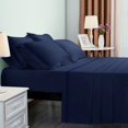 thumbnail image 2 of Subrtex 300 Thread Count Cotton and Tencil Bed Sheet Sets Wrinkle Resistant (Twin XL, Navy), 2 of 6