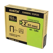 5,014 PCS MEITE 15.5 Gauge Flooring Staples, 2-Inch Length, Hardwood Type 1/2-Inch Crown Galvanized Staples