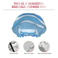 thumbnail image 5 of YFYANG Women's Double Waterproof Shower Cap, Blue Woven Stripes Reusable Hair Cap for All Hair Styles and Head Sizes, 5 of 9