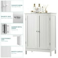 thumbnail image 7 of Gymax Bathroom Floor Storage Cabinet Double Door Kitchen Cupboard Shoe Cabinet White, 7 of 7
