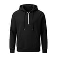 thumbnail image 4 of Atogsazn Mens 1/4 Zip Oversized Hoodies Casual Long Sleeve Hooded Sweatshirt Fall Winter Tops with Pocket Black XL Fashion, 4 of 5