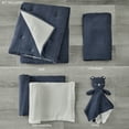 thumbnail image 2 of Levtex Baby - Cloud Muslin Crib Bed Set - Baby Nursery Set - Navy and White Stars - Navy Textured Muslin - 5 Piece Set Includes Quilt, Fitted Sheet, Two Swaddles & Bear Lovey, 2 of 6