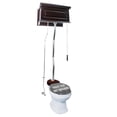 thumbnail image 6 of Renovators Supply High Tank Pull Chain Toilet w/Dark Oak Wooden Raised High Tank 59" to 74" Adjustable Height Chrome Z Pipe and Round Toilet Bowl, 6 of 8
