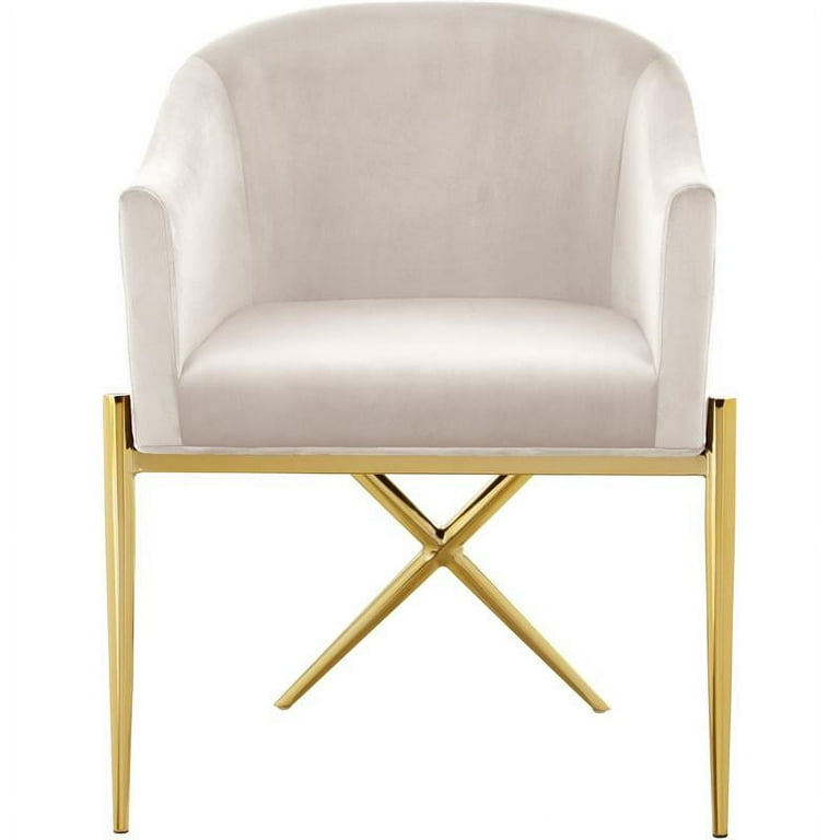 Home Square 2 Piece Velvet Dining Chair Set with Gold Metal Base