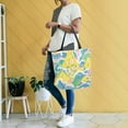 thumbnail image 4 of FORMRS Womens Canvas Tote Bag with Zipper Inner Pocket Shoulder Handbag, Yellow Mountains, 4 of 7