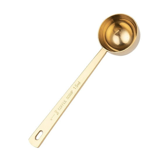 Long Handle Stainless Steel Measuring Spoon for Ground Coffee Loose Tea Milk Frothing and Precise Kitchen Ingredients