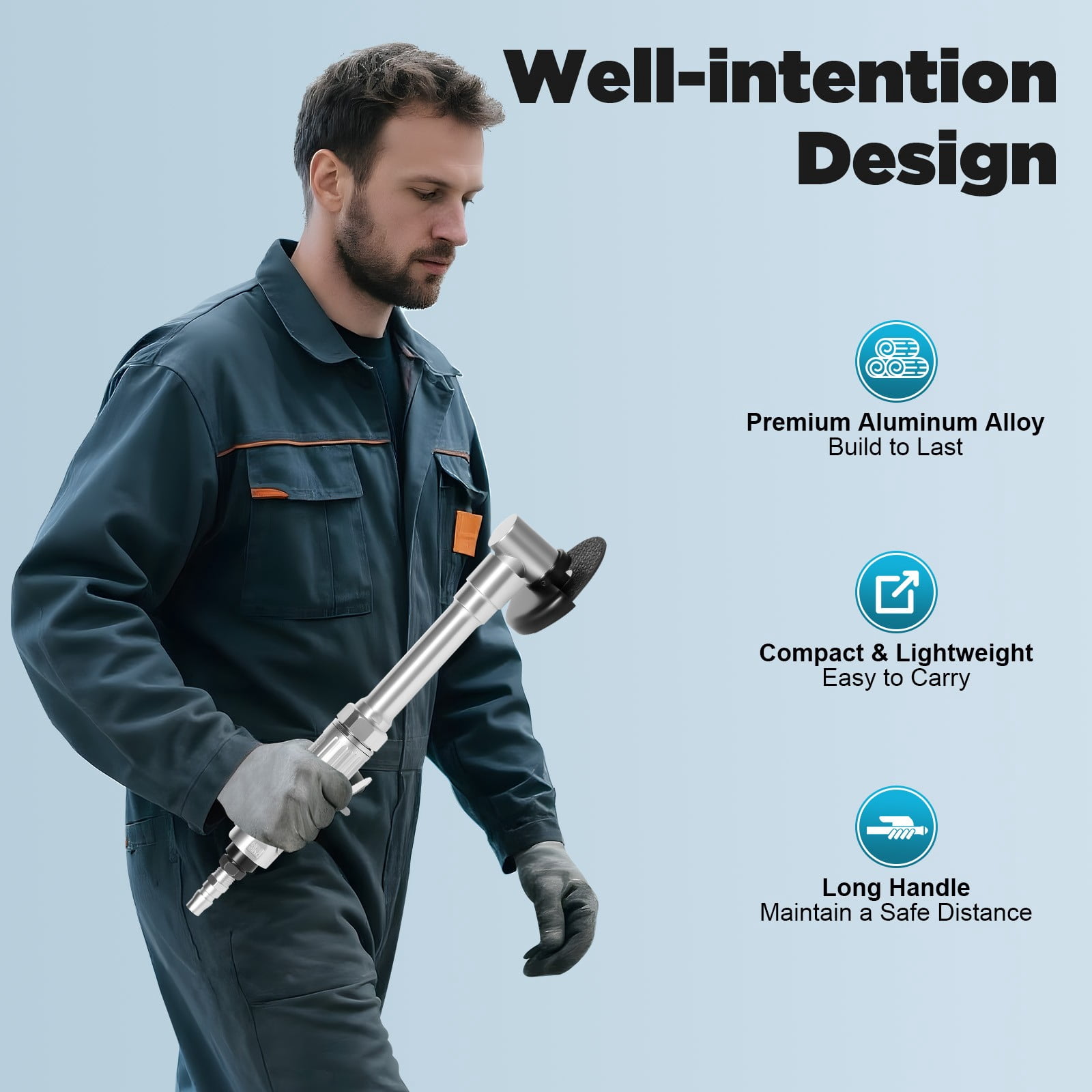 1/4Inch Air Pneumatic Angle Die Grinder Polisher Long Handle Cutting Tool For Cut Off Metal