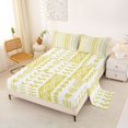 thumbnail image 2 of jejeloiu Bright Geometric Bed Sheets For Girls,Boho Tribal Full Size Sheets,Yellow White,4-Piece,1 Flat Sheet, 1 Fitted Sheet and 2 Pillowcases, 2 of 6