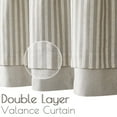 thumbnail image 3 of Curtainking Stripe Blackout Kitchen Valance 50x18 inch Double Layer Farmhouse Window Valance for Kitchen 1 Panel Grey on Beige, 3 of 7