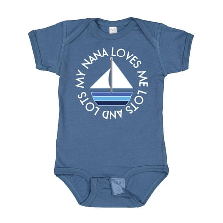

Inktastic My Nana Loves Me Sailboat Boys Gift Baby Boy Bodysuit
