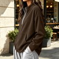 thumbnail image 5 of Quarter Zip Pullover Women Casual Mock Neck Sweatshirt Long Sleeve Half Zip Pullover Women Plus Size Loose Comfy Sweatshirts with Pockets Y2K Fashion Fall Winter Clothes, 5 of 5