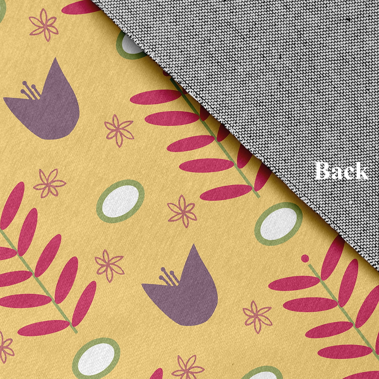 4' x 6' Simply Daisy Spring Garden Scandinavian Chenille Area Rug, Daffodil Yellow