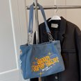 thumbnail image 1 of Bolso de mano con letras bordadas para mujer bolso de mano de lona ​​bolso de trabajo de viaje de gran capacidad, 1 of 9