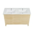 thumbnail image 5 of Cascade 48 in. Natural Oak, Double Basin Bathroom Vanity With White Ceramic Sink Top, 5 of 8