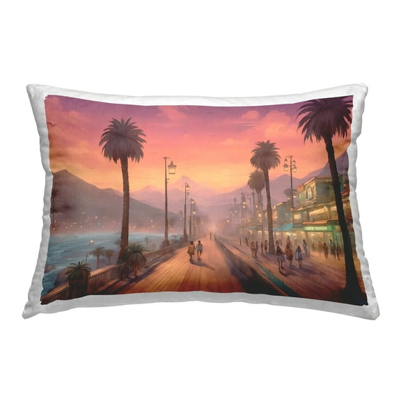 Stupell Industries Busy Tropical Boardwalk Decorative Printed Throw Pillow Design by Noah Bay.