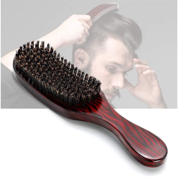 Cepillo de pelo de cerdas de jabalí, cepillo de pelo natural, cepillo de pelo de paleta, cepillo ondulado para mujeres, hombres, largo, corto, grueso, fino, rizado, todo tipo de cabello, reduce la rot