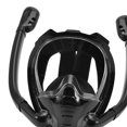 thumbnail image 3 of Máscara de snorkel, tubo de respiración doble, accesorios subacuáticos ligeros y duraderos S y M Niño Negro, 3 of 8