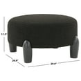 thumbnail image 3 of SAFAVIEH Couture Perez Scandinavian Faux Lamb Wool Ottoman, Black, 3 of 8