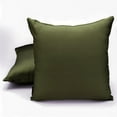 thumbnail image 6 of Olive Green Decorative Throw Pillow Covers 22"x22" | Pack of 2 Modern Satin Cushion Cover | Solid Pillowcases for Couch, Sofa Bedroom & Living Room, Modern Home Décor - Dark Olive Green Slub Satin, 6 of 8