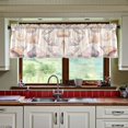 thumbnail image 3 of Yayeee Kitchen Curtains Tier Set of 2 Light Filtering 57"x36" Over Sink Window Panels, Orange Watercolor Seashells, 3 of 7