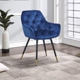 thumbnail image 6 of Alix 25 Inch Modern Dining Chair, Button Tufted, Set of 2, Blue, Black- Saltoro Sherpi, 6 of 6