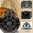 thumbnail image 3 of DESIGNICE Pocket Watches for Men,Creative Hollow Ship's Wheel Pocket Watch,Compass Mens Pocket Watch,Commemorative Gifts for Men and Women,Black, 3 of 7
