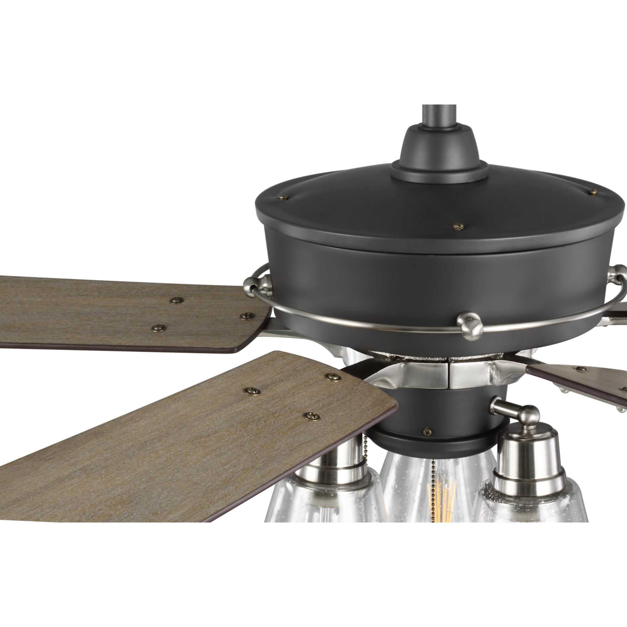 Teasley Collection 56" Five-Blade Ceiling Fan With Glass Shades