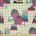 thumbnail image 2 of Ambesonne Simple Design Fabric by the Yard Microfiber, Mountains Colorful, 2 Yards, Dried Rose and Grey Pink, 2 of 2