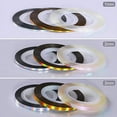 thumbnail image 3 of 3 Rolls Nail Striping Tapes Line Adhesive Holographic Laser Manicure Design Nail Art Decoration 1mm 2mm 3mm Sticker - (Color: Gold 3 Sizes), 3 of 4