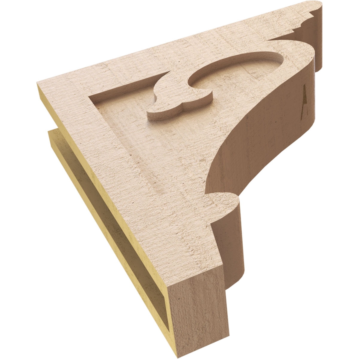 4"W x 16"D x 16"H Thin Mayflower Rough Cedar Woodgrain TimberThane Corbel, Primed Tan