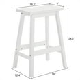 thumbnail image 5 of Ktaxon Set of 2 Saddle Seat Bar Stools 24" Wood Dining Room Kitchen Pub Chair, White, 5 of 7