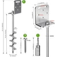 thumbnail image 6 of ThrottleT-2/4/6 Pack 18" 24" Ground Anchors Screw in Shed Anchor with L Bracket Trampoline Anchor Spiral Swingset Anchors for Swing Set, Mobile Home, Fence, Playset, Tent, Canopy, Carport, 6 of 9