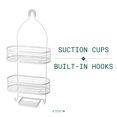 thumbnail image 4 of Acento 3-Tier Modern Hanging Shower Caddy, Non-Slip Neck & Suction Cups, No Drilling, Matte White, 4 of 10