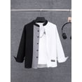 thumbnail image 2 of Mikrdoo Boys Long Sleeve Color Block Button Down Tops, Sizes 7-15, 2 of 8