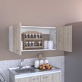 thumbnail image 4 of DUOSONG Wall Cabinet 19"H, Two Doors, Two Internal Shelves, White / Light Gray Multicolor Particle Board Furniture Primary Living Space Cabinets, 4 of 8